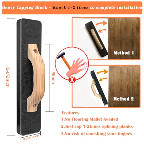 NAACOO Laminate & Vinyl Flooring Installation Kit with Tapping Block, Pull Bar, Spacers & Mallet V9148