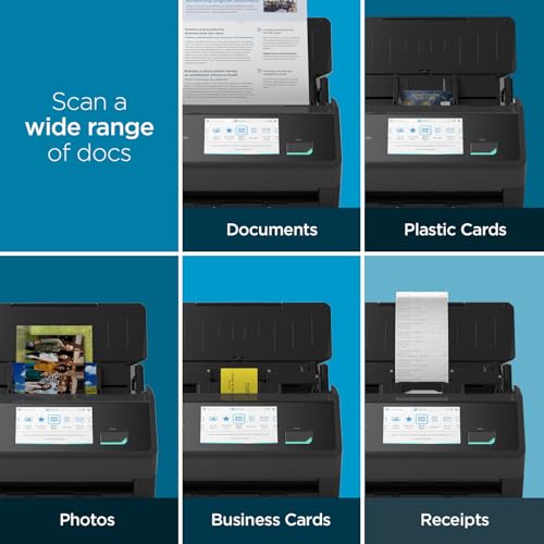 ScanSnap iX2500 Wireless and USB Document Scanner with Touchscreen, 100 Page ADF, White P500137
