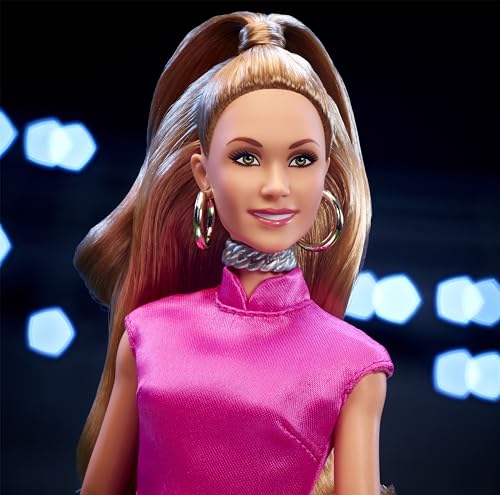 Barbie Signature Doll Keeley from Ted Lasso in Pink Dress & Faux Fur Shawl W346
