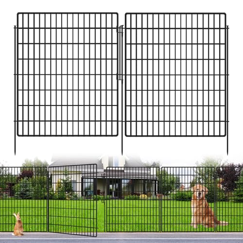 10 Panels Garden Fencing Animal Barrier, 33in x 24ft Rustproof Dog Fence W482439