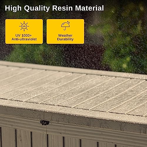 EAST OAK 60 Gallon Waterproof Outdoor Storage Box, Grey A4870