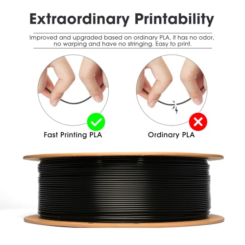 eSUN PLA Basic Filament 1.75mm, 3D Printer Filament, 1KG Spool, Black B3638