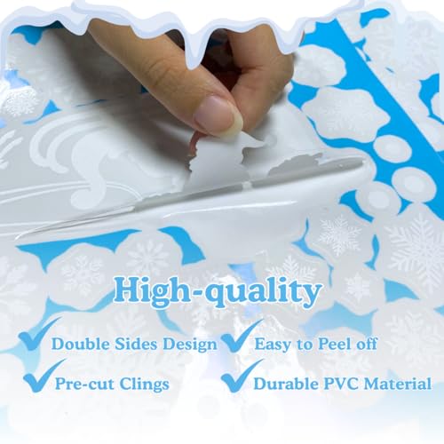 226 PCS Snowflake Window Clings, Reusable Winter Window Decals for Holiday Decor M46237