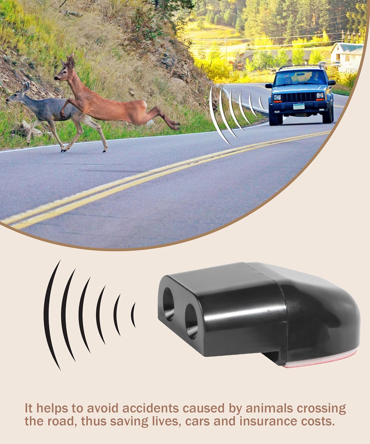 4 PCS Deer Whistles for Vehicles, Car Warning Devices B2994