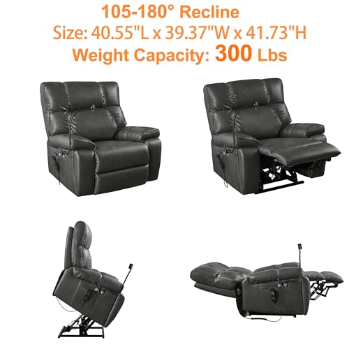Power Lift Recliner Chair with Adjustable Phone Holder, Brown P520398
