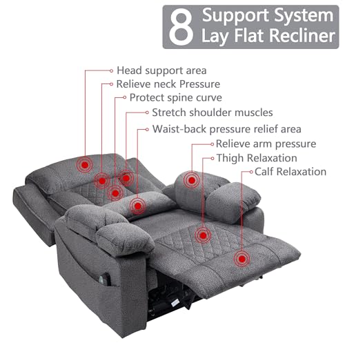 Power Lift Chair Recliner with Massage and Heat for Adults, Dual Motor H2507