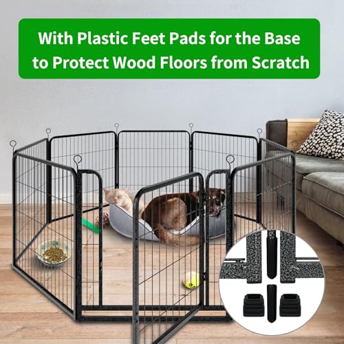 Dog Playpen Outdoor Extra Wide 12 Panels Heavy Duty 40" Height with Doors Portable G77703
