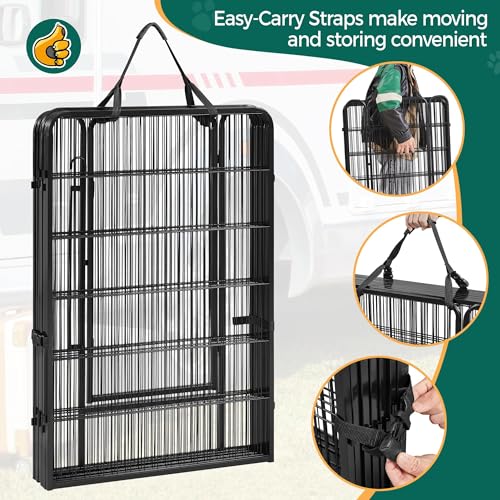 Yaheetech 8 Panels Dog Playpen, Metal 32" Dog Fence with Storage Bag S858