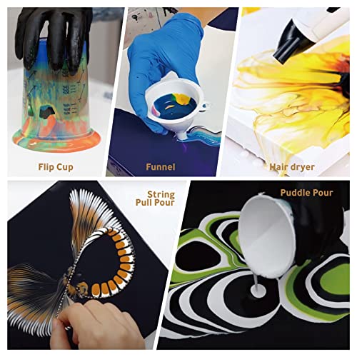 Acrylic Pouring Paint Set 34 Colors with Silicone Oil for Canvas Painting R286825
