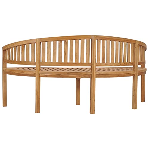 Banana Bench 70.9" Solid Teak Wood Garden Patio Bench B48442