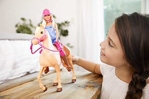 Barbie Doll & Toy Horse Set with Riding Outfit and Saddle S31325