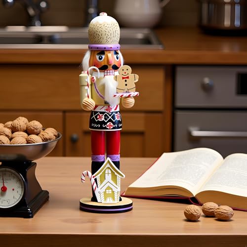 Gingerbread Nutcracker Figure 14 Inch Christmas Wooden Decor K36734