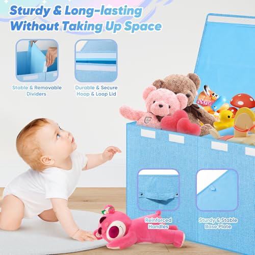 Extra Large Collapsible Toy Box with Lids, Gray P45959