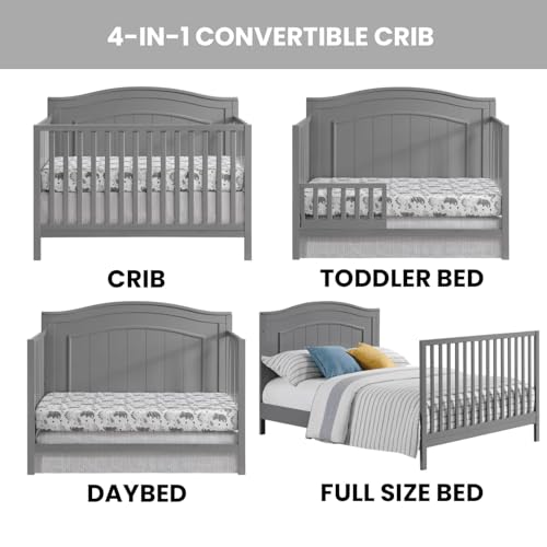 Oxford Baby North Bay 4-in-1 Convertible Crib, Snow White X29857