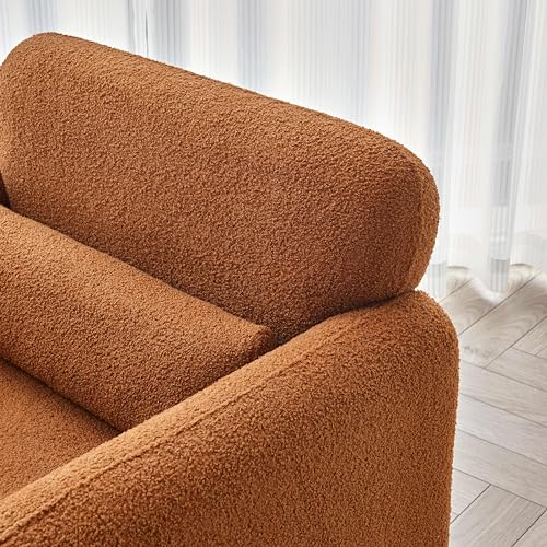 Modern Accent Chair with Lambskin Sherpa Fabric, Cream V3285