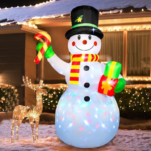 6FT Blow Up Snowman Christmas Inflatables with LED Lights J361