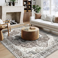 5x7 Area Rugs - Machine Washable Area Rugs 5x7 for Living Room, Soft Washable Rugs 5x7, Non-Slip Washable Area Rug, Stain Resistant Boho Low Pile Thin washable rug 5x7