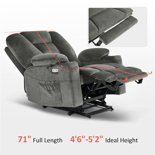 MCombo Small Power Lift Recliner Chair with Massage and Heat, Brown N356790