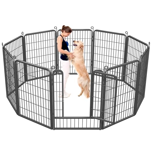 Dog Playpen 32 Inch 10 Panels Outdoor Dog Fence with Lock C803