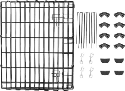 Amazon Basics Foldable Octagonal Metal Dog Playpen, Extra Large, Black G18040