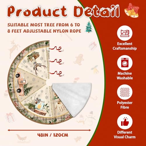 Christmas Tree Skirt 36 Inch with Snowman Reindeer Santa Snowflake L183244