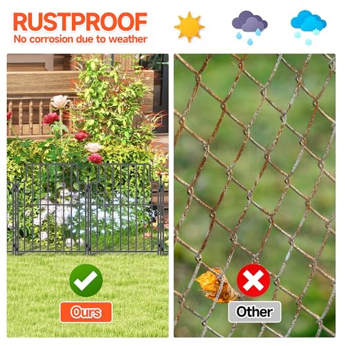10Pack Decorative Garden Fence, 21in x10.83ft, Rustproof Metal Animal Barrier H73601