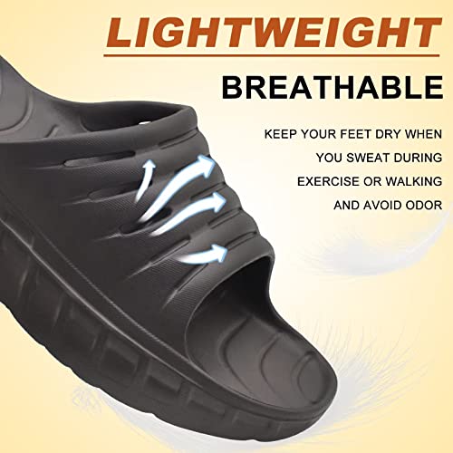 KuaiLu Men's Recovery Sandals Orthotic Cushion Open Toe Sport Slides D332788