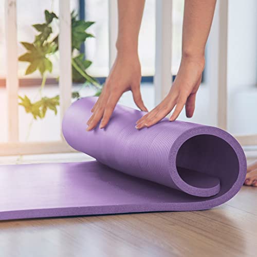 HemingWeigh Extra Thick Non-slip Yoga Mat with Strap, 72x23 in, 1/2 Inch F6747