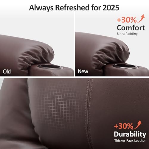 MCombo Power Lift Recliner Chair for Elderly with Heat and Massage, Faux Leather, Black V60394