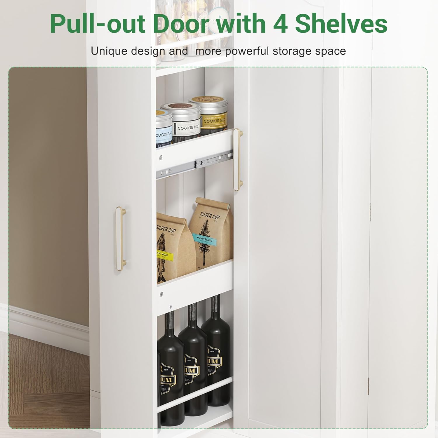 47" Kitchen Pantry Cabinet with Drawer, White A161534