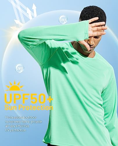 MIER Men's UPF 50+ Long Sleeve Sun Shirt Quick Dry Rash Guard D284