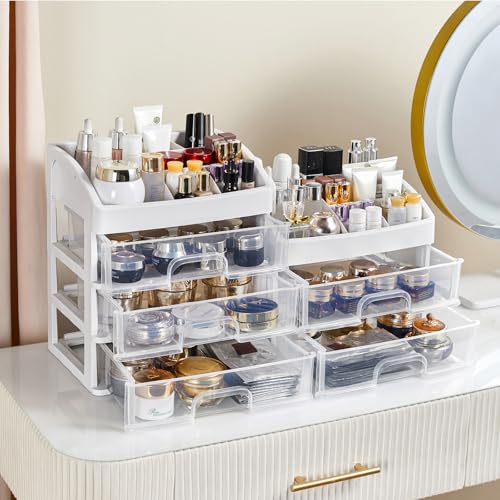 Desk Organizer with 5 Drawers, Plastic Storage Box for Office Supplies G663489
