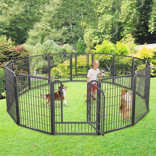 Dog Playpen 32 Inch 10 Panels Outdoor Dog Fence with Lock C803