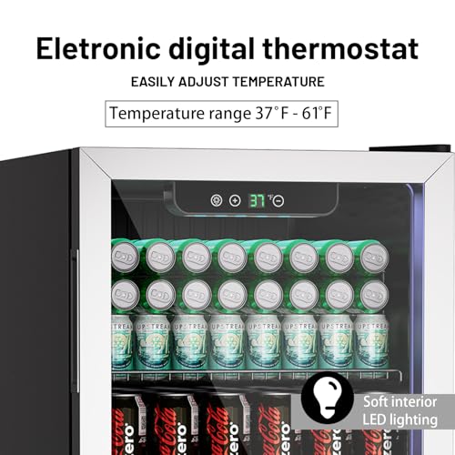 Compact Freestanding Beverage Refrigerator and Skincare Fridge, 0.9 Cu Ft Mini Fridge N768451