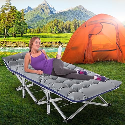 LILYPELLE Folding Camping Cot, Extra Wide Heavy Duty with Carry Bag Z15817