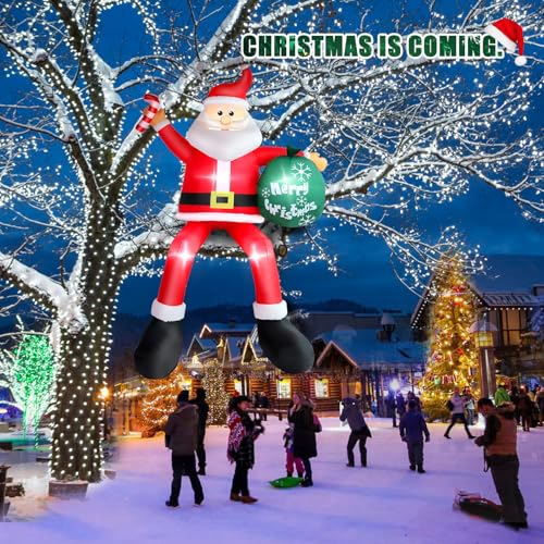 8 FT Christmas Inflatables Santa Claus with Gifts Bag, LED Light, Outdoor Decor F2174