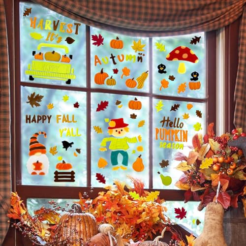 Christmas Window Clings Gel Snowflake Snowman 6-Piece Set F295752