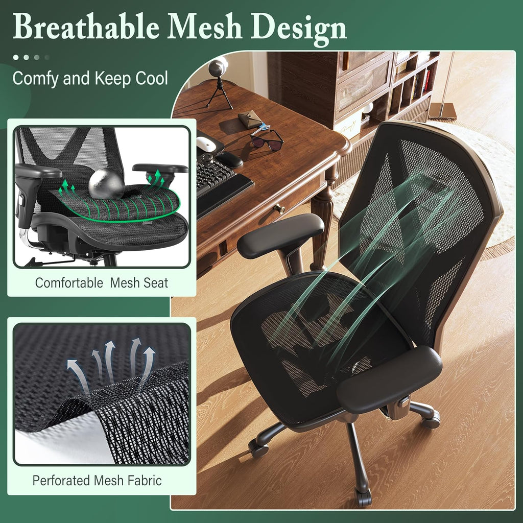 K095 Executive Office Chair, Ergonomic High Back with Adjustable Lumbar Support A645495