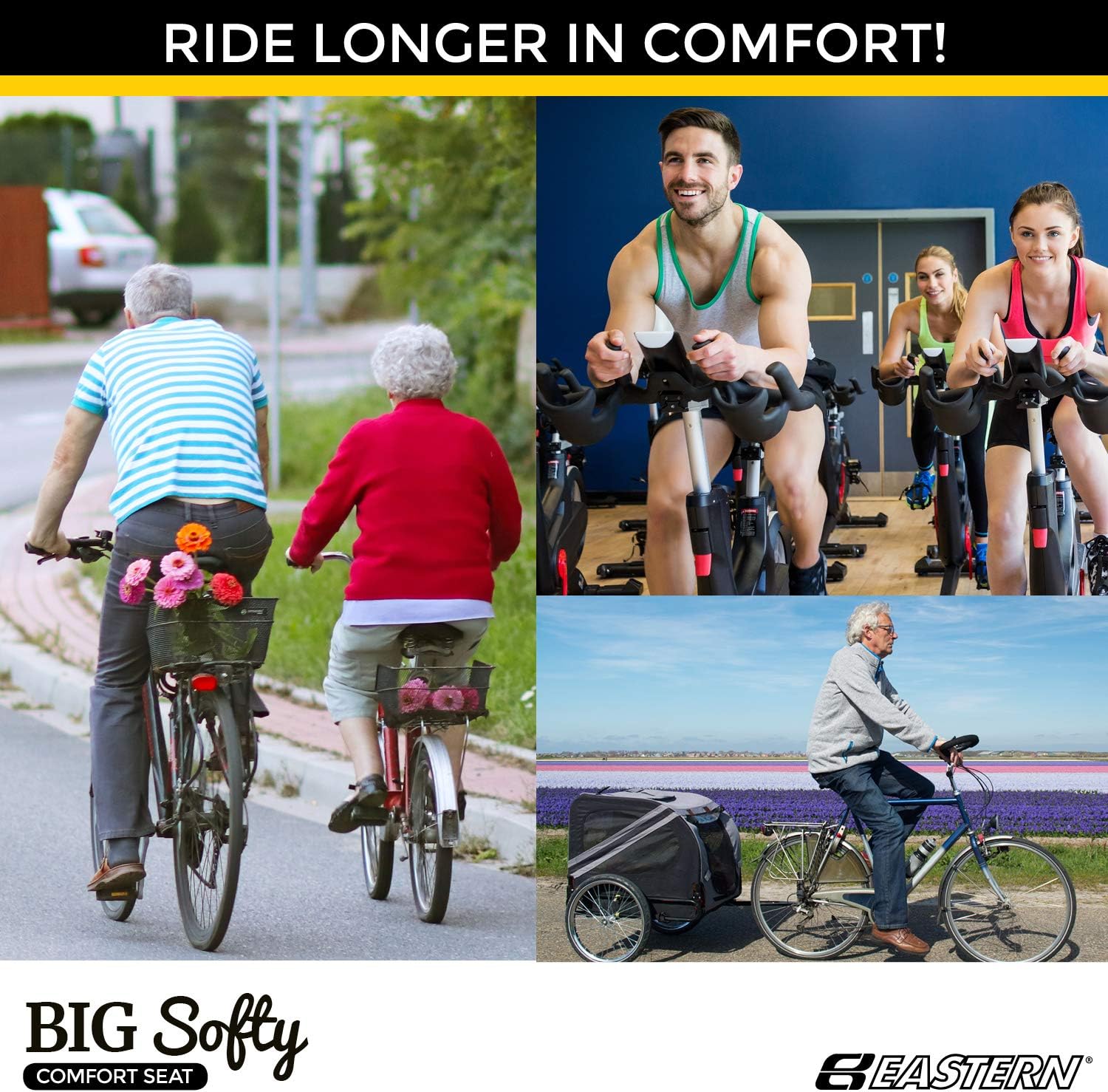 Big Soft Cushion Bike Seat for Seniors Indoor Spin Stationary Exercise Bikes O78650