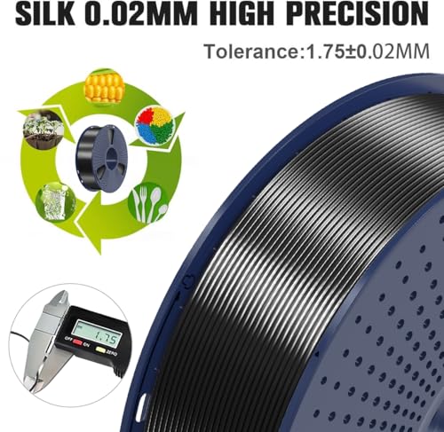 SUNLU 4kg PLA 3D Printer Filament Bundle, 1.75mm, 4 Black Spools V387