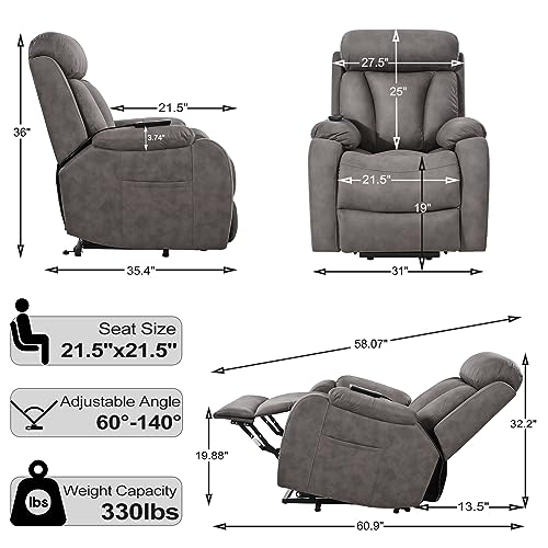 Power Lift Recliner for Elderly with Remote Control, Navy Blue P60192
