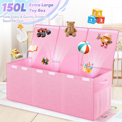 Extra Large Collapsible Toy Box with Lids, Gray P45959