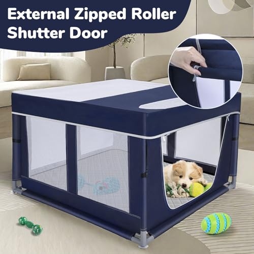 Puppy Playpen Indoor for Small Pets, 42x42x25 Inch with Gate U1971