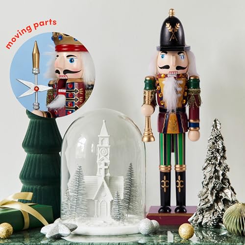 THE TWIDDLERS 2 Pack 12 Inch Wooden Nutcracker Christmas Decor King & Guard Soldier Red V493
