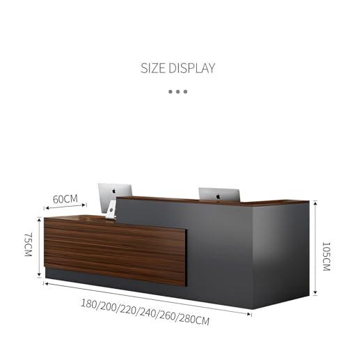 Minimalist L-Shaped Reception Desk with Drawers for Salon, Spa, Office B9355