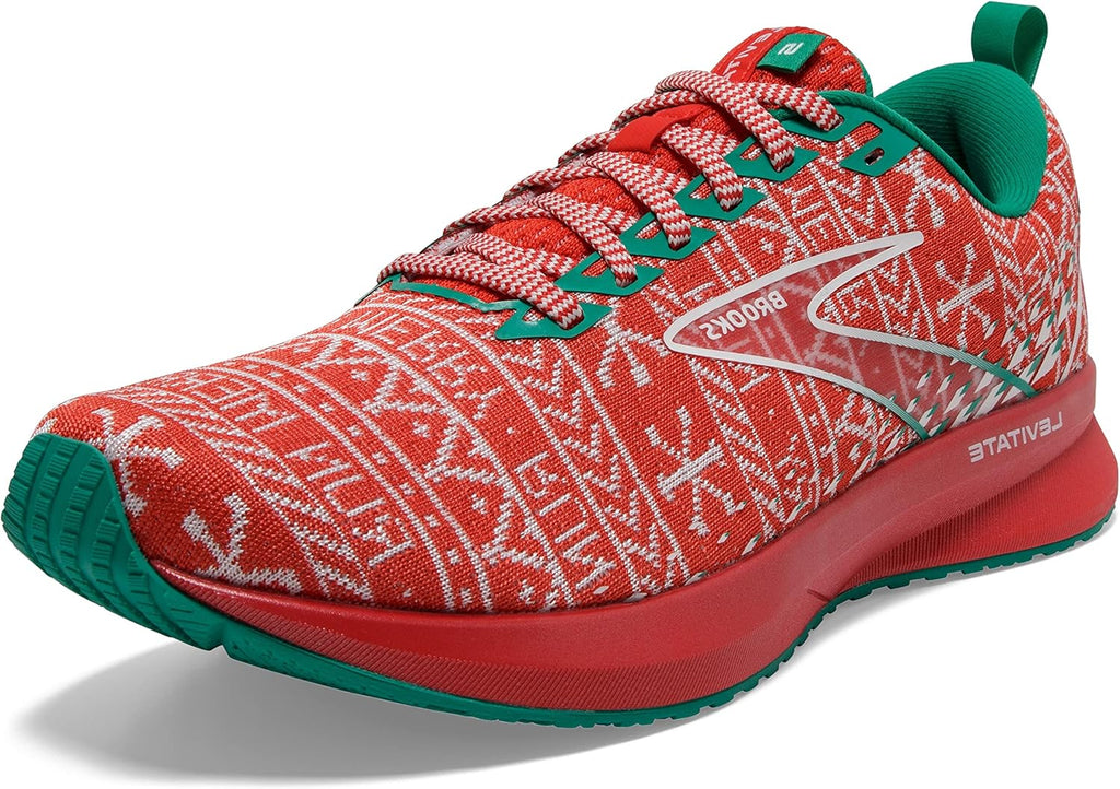 Brooks Women's Levitate 5 Neutral Running Shoe - Red/White/Green - 6 Medium