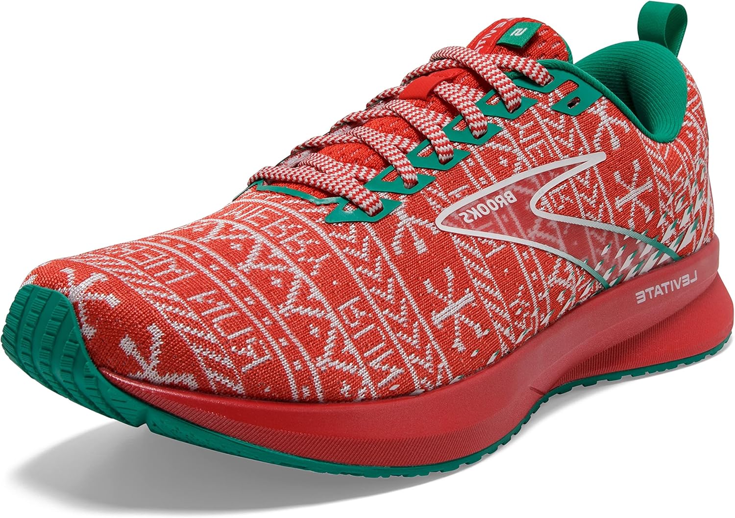 Brooks Women's Levitate 5 Neutral Running Shoe - Red/White/Green - 6 Medium