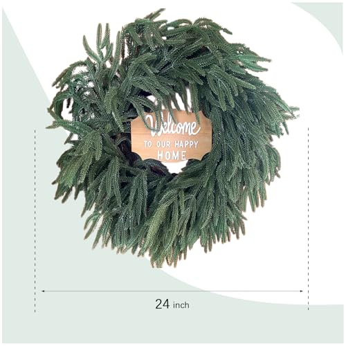 Soft Touch Green Norfolk Pine Christmas Wreath for Front Door E810109