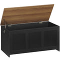 HOOBRO Storage Bench, 39.3" Retro Wooden Chest with Lift Top, White and Walnut C2921