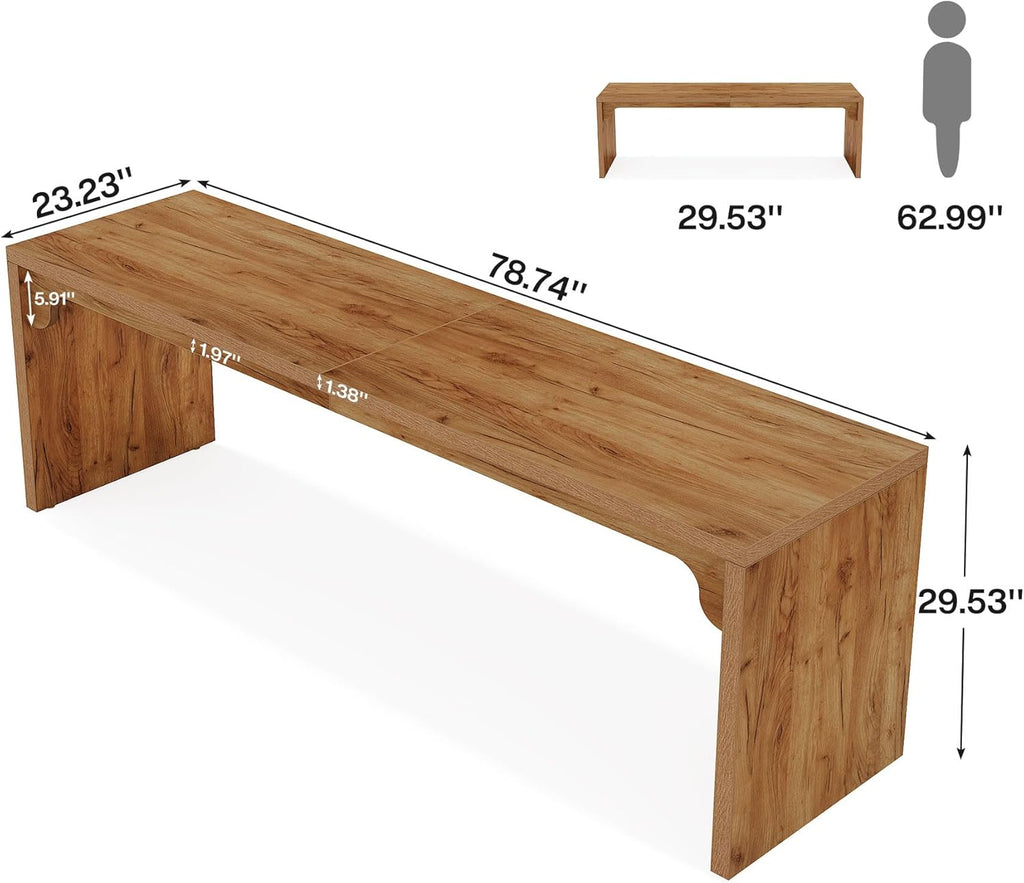 Tribesigns 78.7 Inch Wooden Computer Desk for 2 Person Home Office O54667